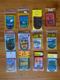 Vintage Souvenir Patch Woven Cloth Sew On Badge x12