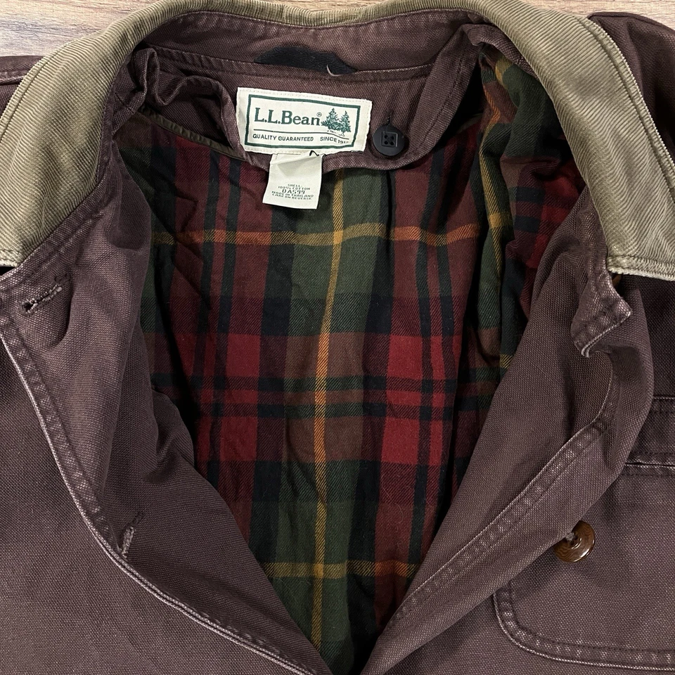 LL Bean Chaqueta Mujer 3X Marrón Lona Franela Forrada Peso Pesado Granero Tareas Abrigo Foto 3 de 4
