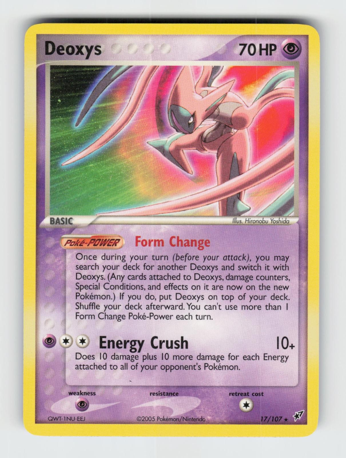 Deoxys 17/107 Rare Deoxys Pokemon 2005 Lightly Played