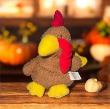 Russ Home Buddies Terrycloth Cokey Turkey Stuffed Bean Bag Plush Animal Toy