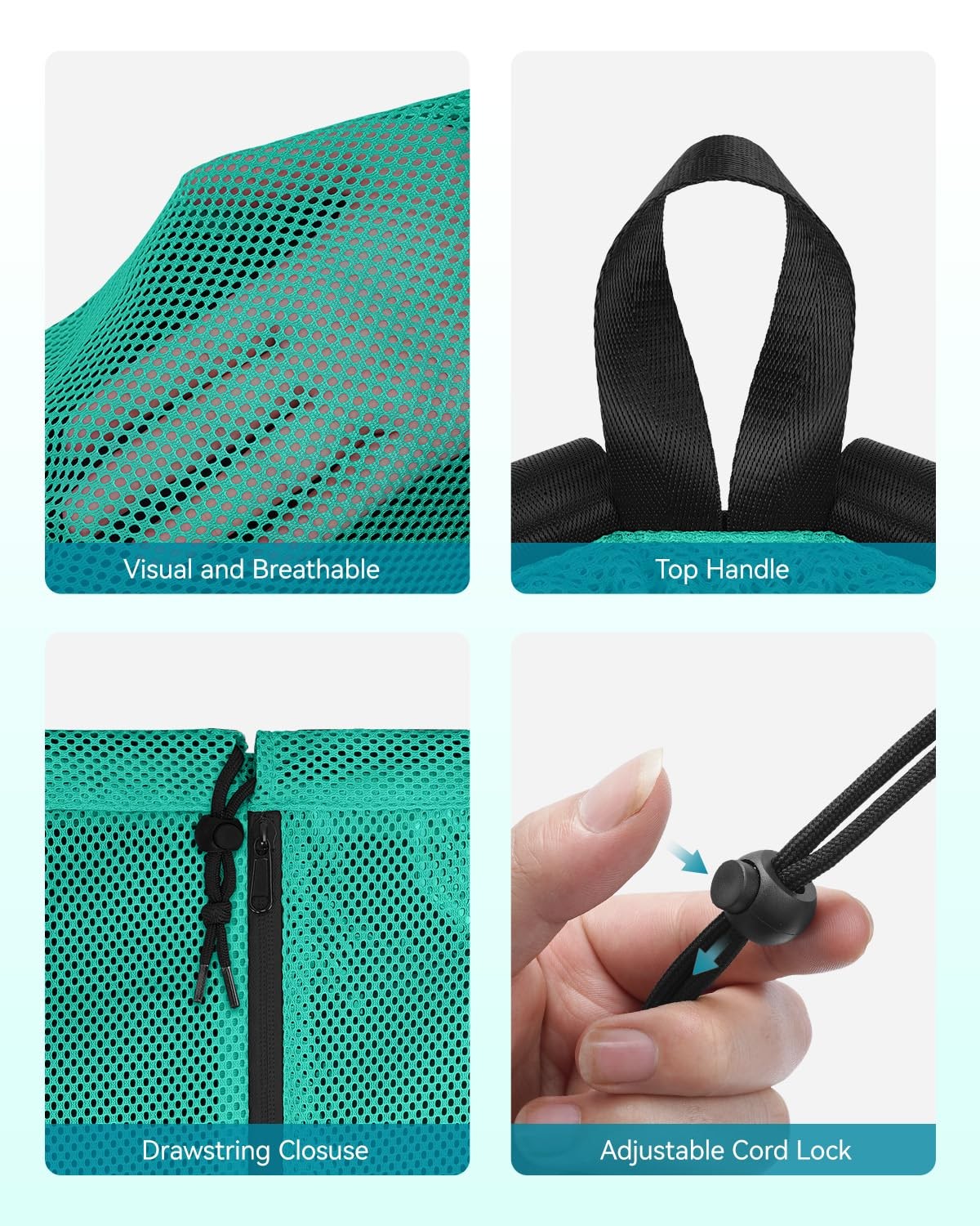 Swim Bag Mesh Drawstring Backpack with Wet Pocket Beach Bag for Swimming Pool...