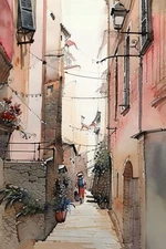 Artistic Canvas Wall Decor, Vintage Street Scene, Home Gallery Art, Gift for Art