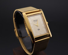 GOLD Vintage Seiko Slim men's Wrist Watch - FREE SHIPPING