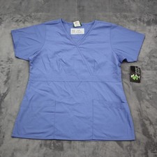 Juniper Uniform Shirt Womens S Blue Short Sleeve VNeck Scrubs Medical Uniform