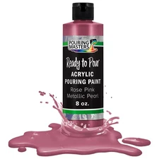 Pouring Masters Rose Pink Metallic Pearl 8oz Bottle Water-Based Acrylic Paint