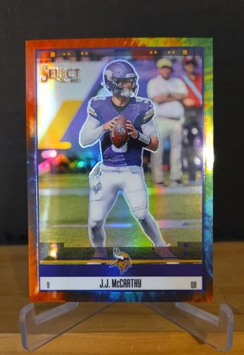 2025 Panini Select Score Select Throwback J.J. McCarthy #20 Tie-Dye Prizm /25 SP