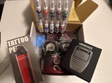 Wormhole Tattoo Machine Kit 20 Cartridge Needles , Rotary 10 Ink - New, Open Box