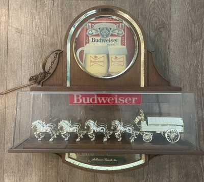 VTG　 Budweiser バドワイザー　 クライドデールチーム　バーライト VINTAGE BUDWEISER WORLDS CHAMPION CLYDESDALE TEAM HANGING BEER