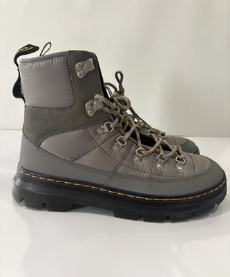 Dr. Martens Combs Tech Quilted Casual Boots Men's Size 9 Nickel Grey