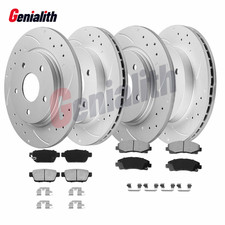 Front & Rear Drilled Brake Rotors + Brake Pads for 2006-2011 Honda Ridgeline