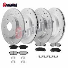 Front & Rear Drilled Brake Rotors + Brake Pads for 2006-2011 Honda Ridgeline