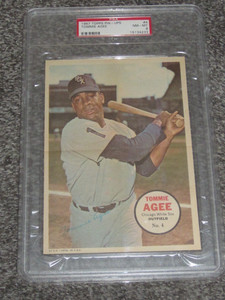 1967 Topps Baseball Pin Ups # 4 Tommie Agee PSA 8 NM- NQ 1 Of 5 None Better!