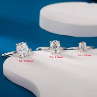 1-3Ct Oval Cut Moissanite Engagement Ring Women Wedding Band 925 Sterling Silver