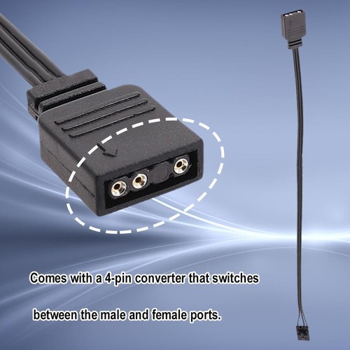 For Corsair 4 Pin RGB to Standard ARGB 5V 3 Pin Connector зэ 25cm GX w/ C T4A1 - Afbeelding 11 van 11