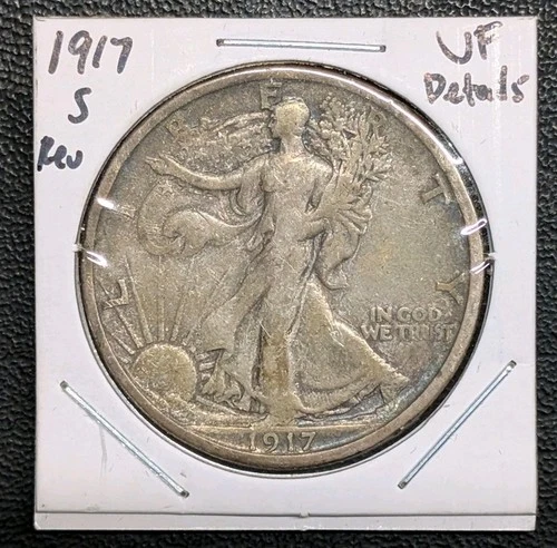 1917-S Reverse Mintmark Walking Liberty Half Dollar. VF Details. Better Date