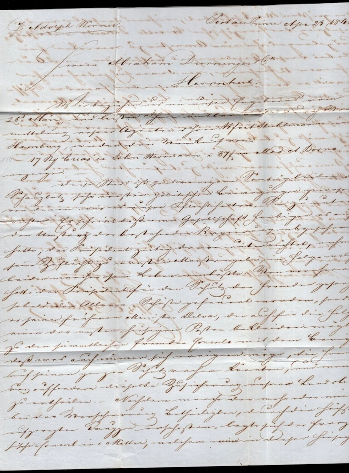 HAITI 1848 Cover to Germany. PORTSMOUTH SHIP LETTER. Boxed America per England - Image 3 of 4