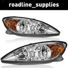 Pair Headlights For 2002 2003 2004 Toyota Camry Chrome Headlamps Wo Bulbs