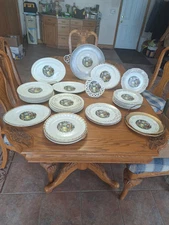 Courting Couple Mixed Lot of Makers 35 Pieces Serving Platters & Plates