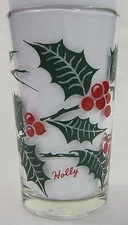 Holly Peanut Butter Glass Glasses Drinking Kitchen Mauzy 61-7