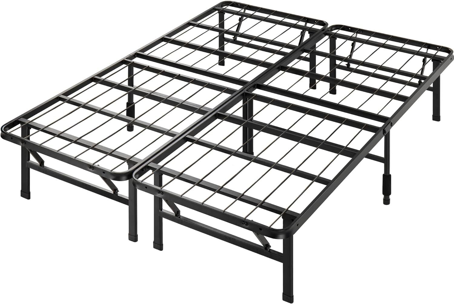 Smartbase Double Bed Base Frame /Foldable Premium Metal Heavy Duty Steel, Black