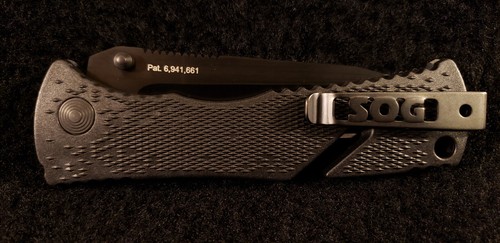 *Discontinued* Rare NEW SOG TF-7 Trident Folder Tanto Assist Black Deep Carry - Picture 4 of 10