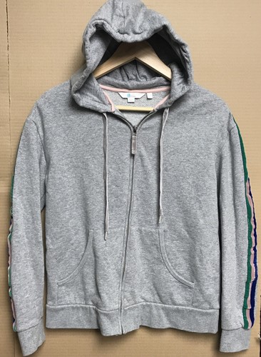 Sudadera con capucha gris con cremallera Boden para dama con rayas de terciopelo azul rosa verde. Reino Unido 8 - Imagen 1 de 9