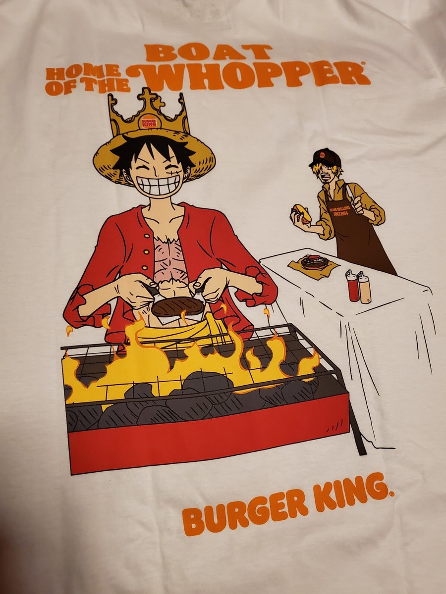 T-shirt Collector One Piece X Burger King - Luffy Edition Limitée - Taille L, Blanc, Neuf Avec étiquettes