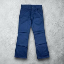 NOS Vintage 70s Sears Perma Prest Boot Cut Flare Pants Blue Size 30