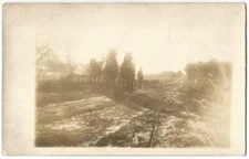 Horse Drawn Road Grading Team ~ AZO RPPC Real Photo Postcard c.1910