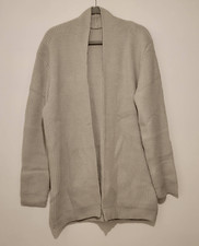 Men's Cardigan Shawl Collar Long Sleeve Sweater Size Medium Gray