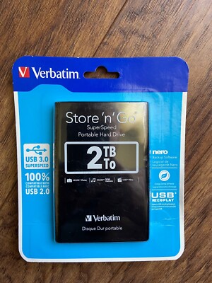 Verbatim 53177 Store 'n' Go Portable Hard Drive 2 TB USB 3.0 SUPERSPEED