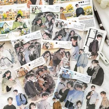 30Pcs Girls Boys PET Stickers Journal Card Album Scrapbooking Character Sticker