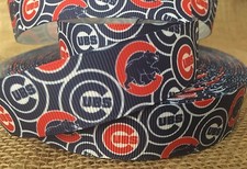 1 Yard 7/8" CHICAGO CUBS Inspired Grosgrain Ribbon - 2