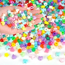 1000 PCS Pony Beads Assorted Beads for Bracelets, 9mm Acrylic Rave Kandi Beads B