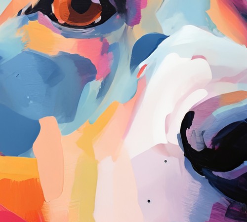 Colorful Abstract Dog, Oil Painting Print 5"x7" on Matte Paper - Picture 6 of 7