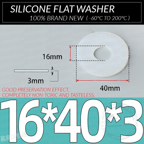 3MM THICK WHITE SILICONE HIGH TEMP FLAT RING RUBBER WASHER SEAL GASKETS 10 PACK - Picture 45 of 73