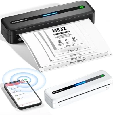 Phomemo M832 A4 Printer Wireless Bluetooth Thermal Inkless Maker for Travel Lot - Image 1 of 4