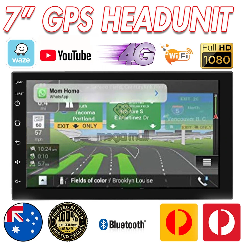 7" Double Din Car Play Car Stereo Radio Android Auto GPS Head Unit FM/AM TouTube - Image 2 of 4