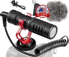 Micr fono de escopeta universal para c mara con soporte antivibraci n negro NEW