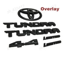Overlay Matte Black Front Logo Door Tundra Limited 4X4 Emblem Badge 2022+ Tundra