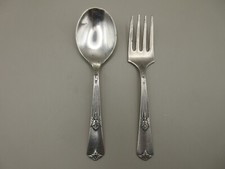 RARE 4" BABY FORK SPOON Vtg 1930s WM Rogers Son AA IS Child Silverplate
