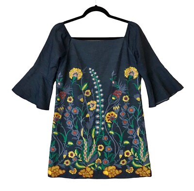 Robe Tunique Alice + Olivia Brodée - Taille 10, Couleur Pêche, Longueur Mini