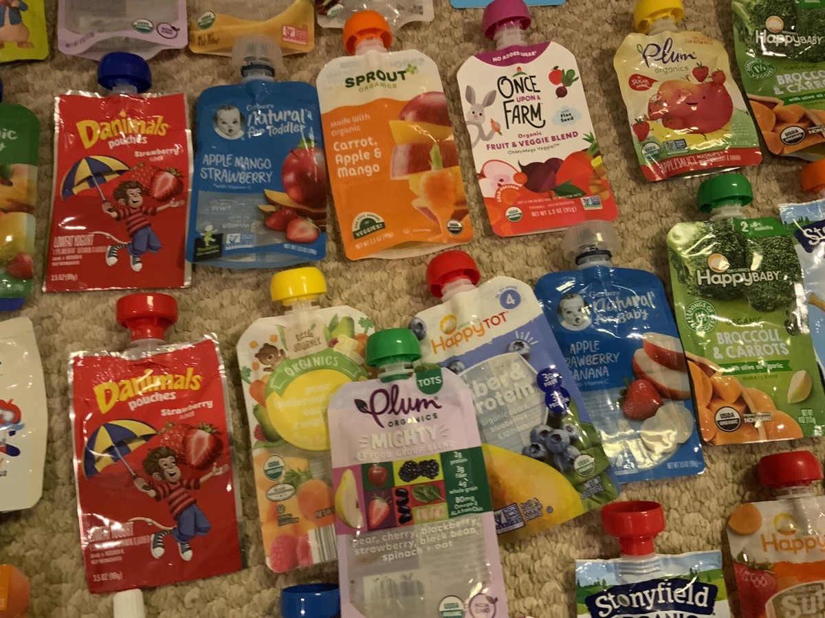 Baby Food Pouch Lot Of 33 Disposable Food Pouches Containers
