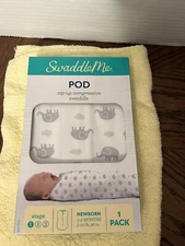 SwaddleMe by Ingenuity Pod, Size Newborn, 0-2 Months, 1-Pack - Gray Elephants