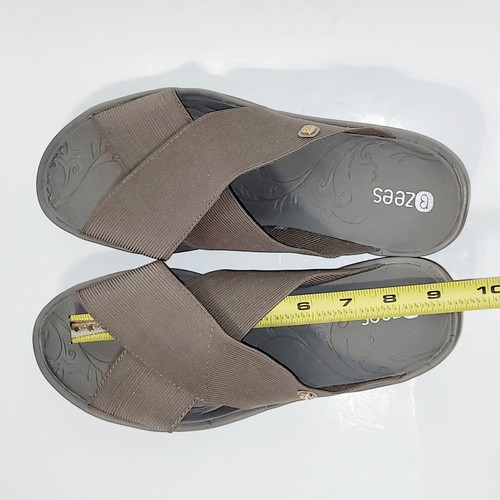 Bzees Desire Slip On Wedge Morel Slide Sandals Heel Elastic Straps Wms 9.5W US - Picture 18 of 19