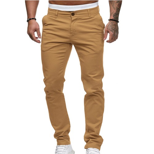 Pantaloni da lavoro uomo slim casual sportivi tinta unita skinny business - Foto 2 di 20