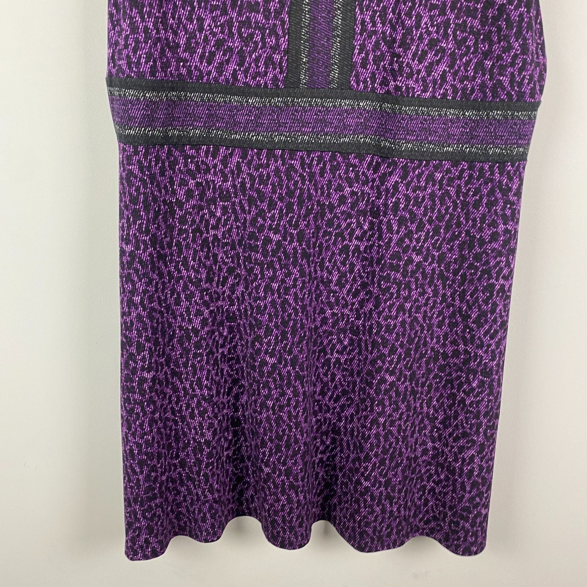Michael Kors Dress Size 2X Purple Leopard Print Stretch