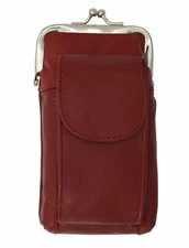 Genuine Leather Cigarette Case Holder Lighter Pocket and Cellphone Holder Pocket
