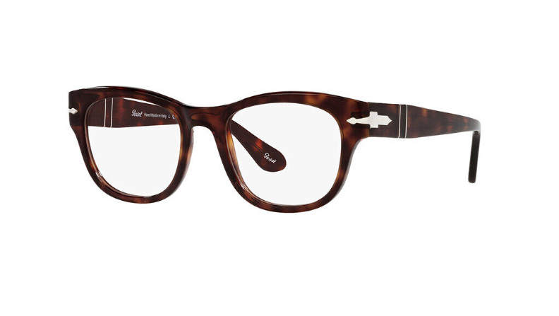 Persol PO 3270V 24 Гавана пластиковые прямоугольные очки 52 мм