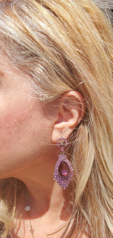 PENDIENTES ARAÑA ELEGANTE CRISTAL ESTRÁS MODA U.S. STOCK Foto 2 de 4